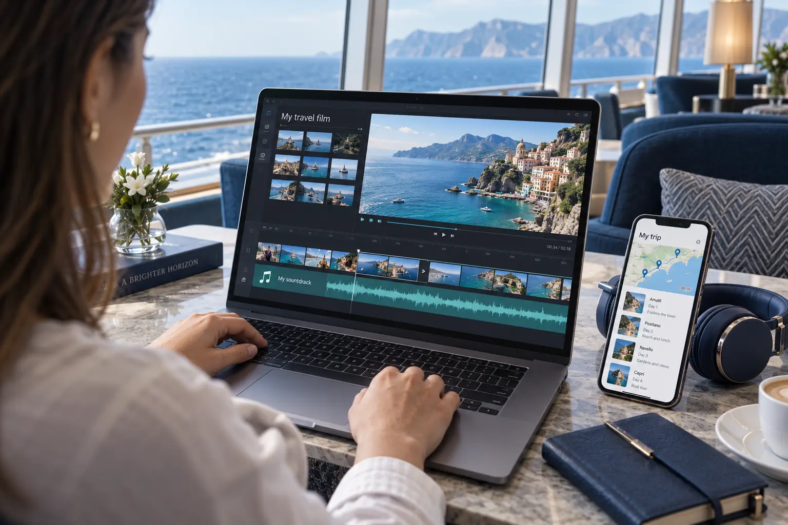 Creating a personal travel film, soundtrack, and trip planner with AI tools